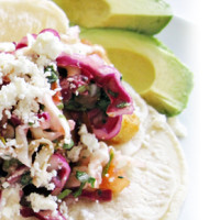 Fish tacos and avocado