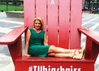 Tracy Davidson sits on a TU Big Chair